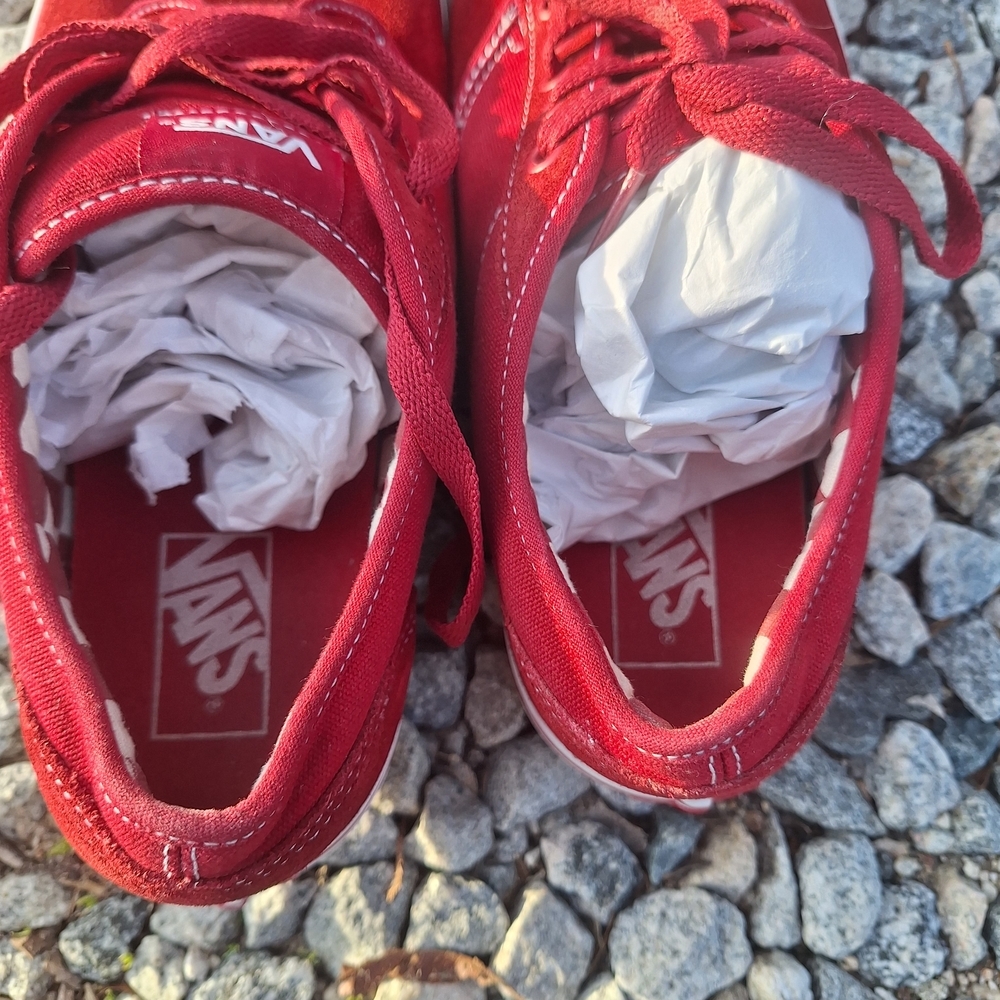 Vans Atwood Red Chili Pepper Sneakers Checkerboard Liner 11.5 - Picture 11 of 13